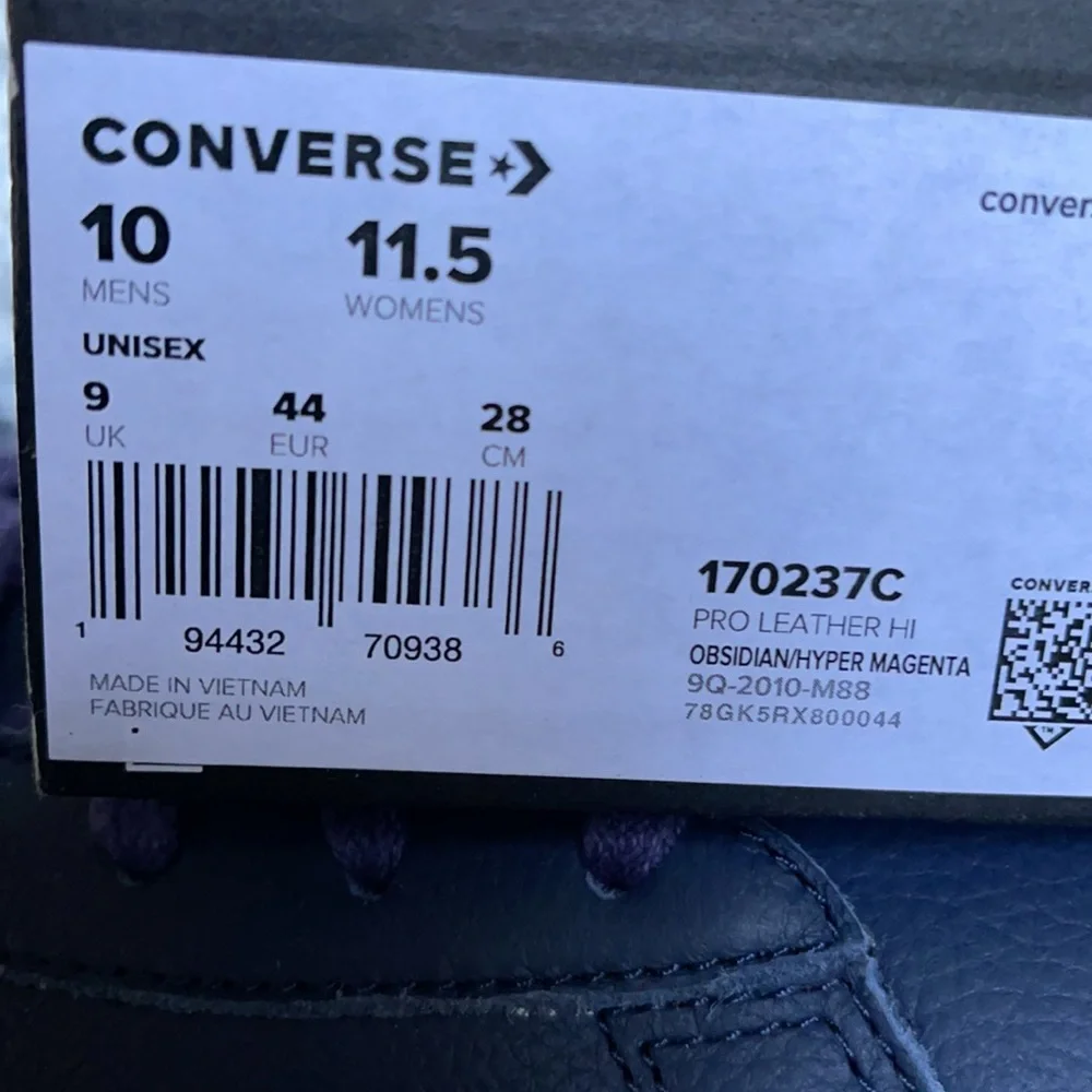 Converse Pro Leather Hi Obsidian/Hyper Magenta MEN`S - Picture 16 of 16